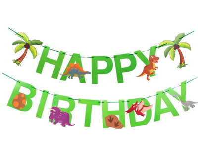 Dinosaur Jungle Birthday Banner