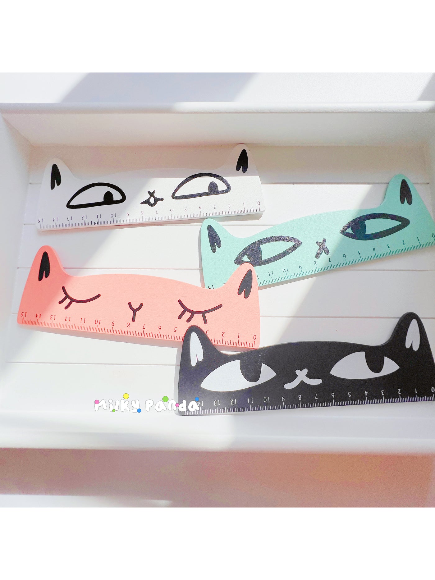 Cat Kitten Wooden Ruler - Milky Panda