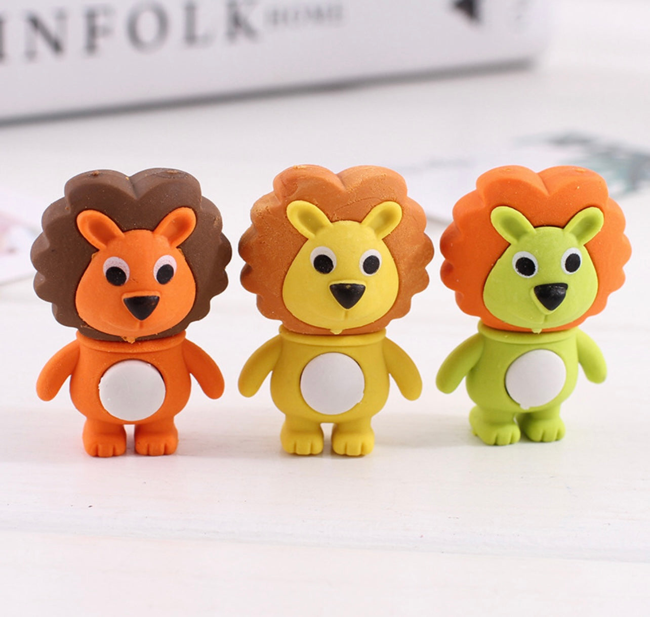 Lion Plastic Eraser | Lion Erasers | Eraser Lion | Milky Panda