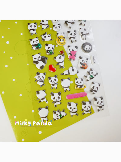 Panda puff sticker - Milky Panda