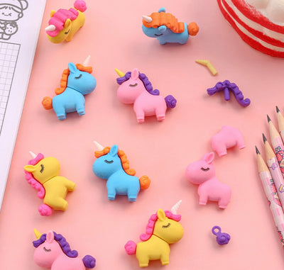 Unicorn removable erasers