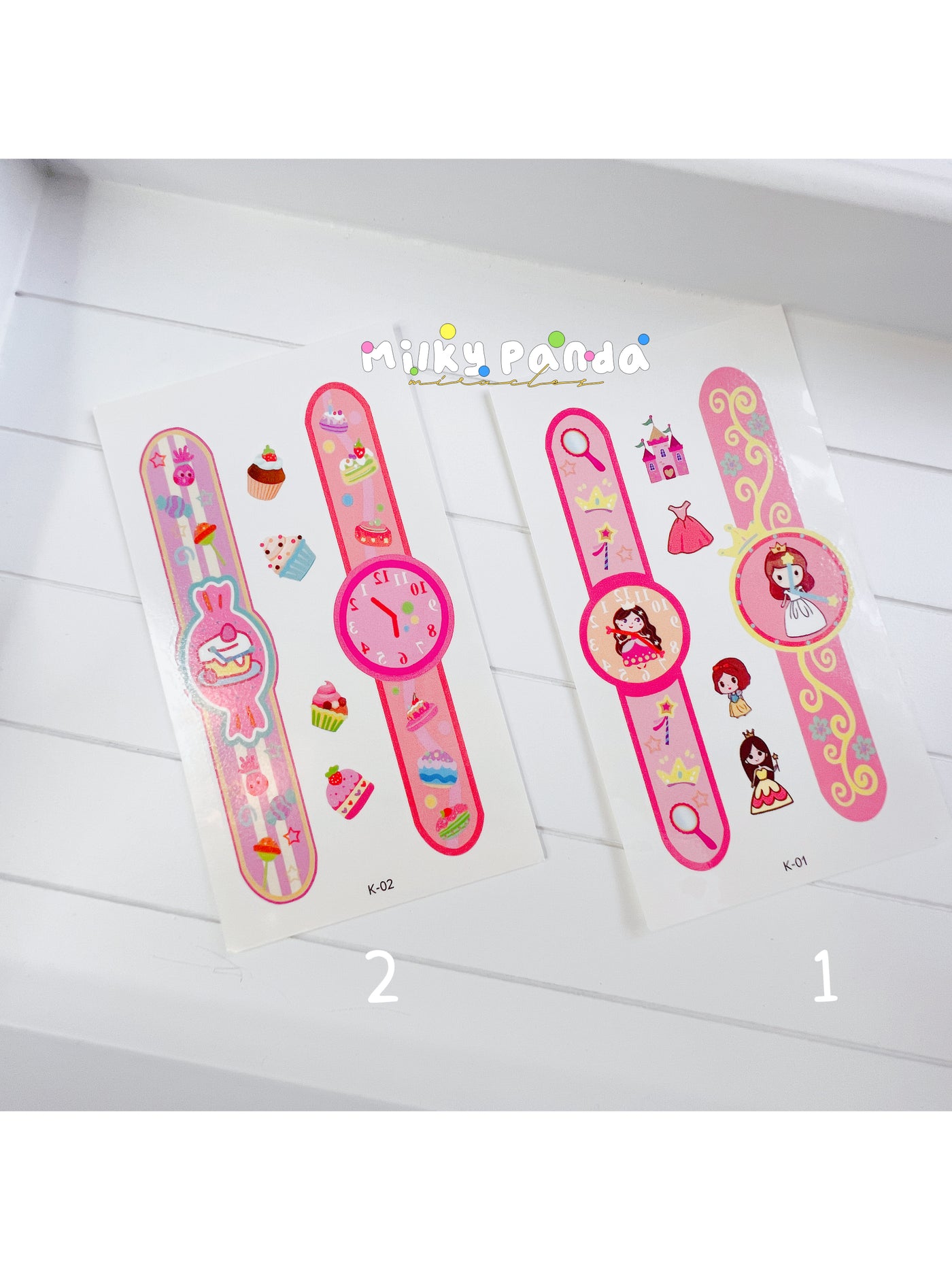 Fun watches temporary tattoos - Milky Panda