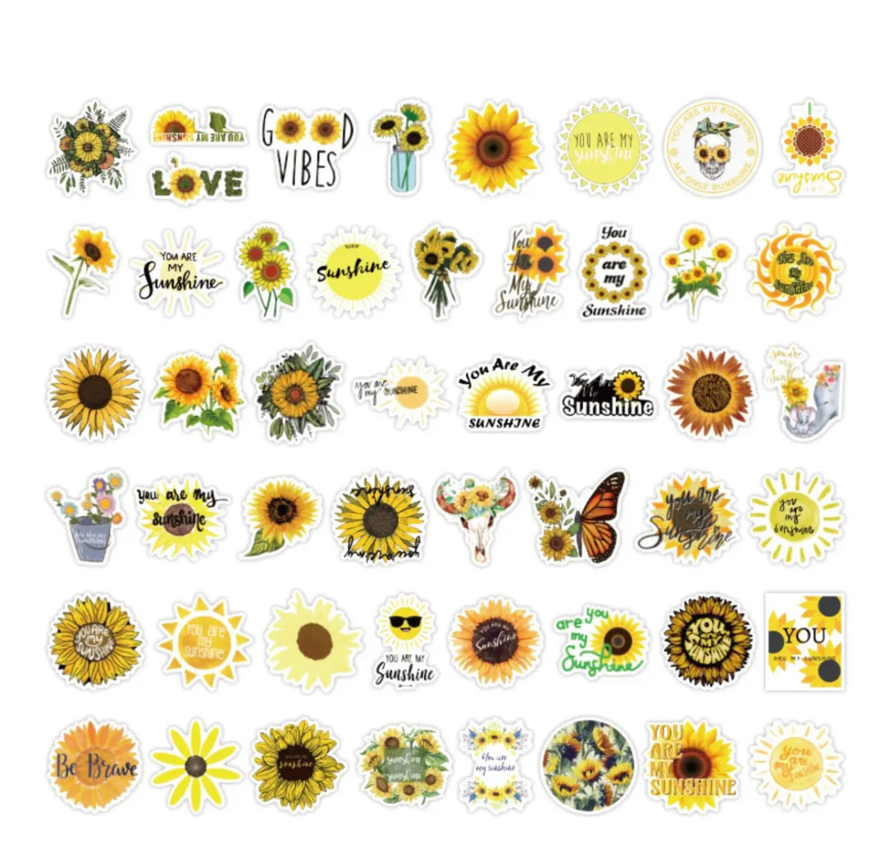 Sunflowers Skateboard Stickers | Sunflower Stickers | Milky Panda 