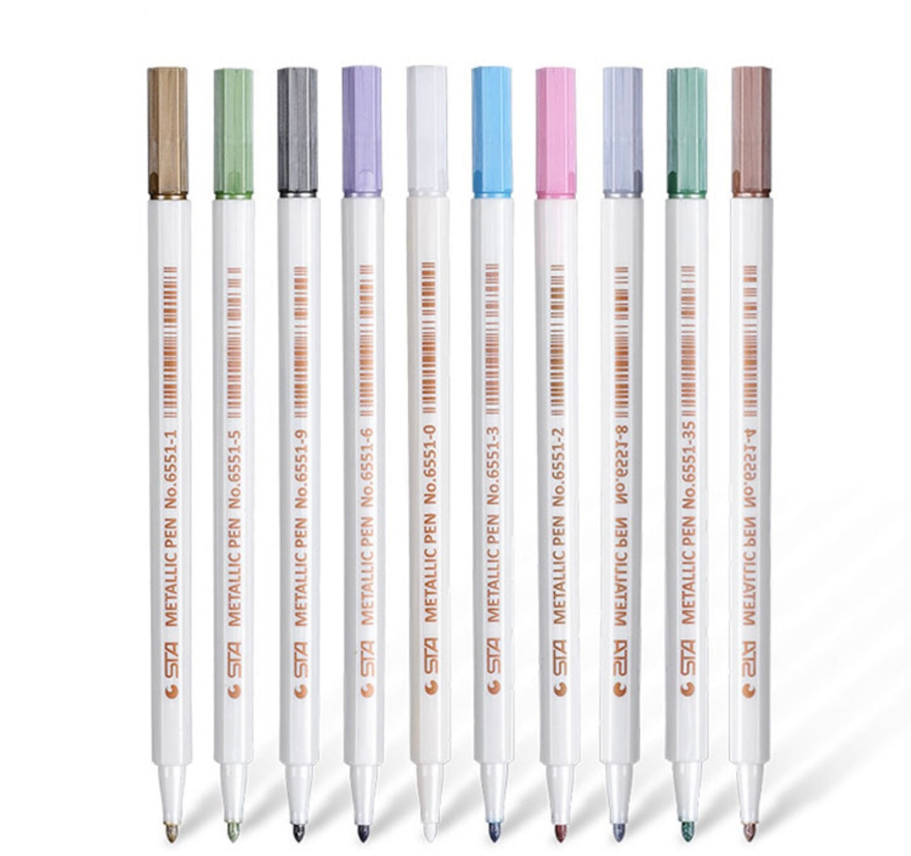 Set of 10 Metallic Waterproof Marker Pens