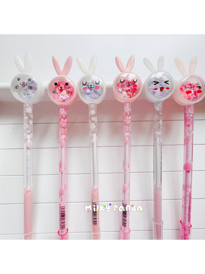 Bunny shimmering flakes pen - Milky Panda