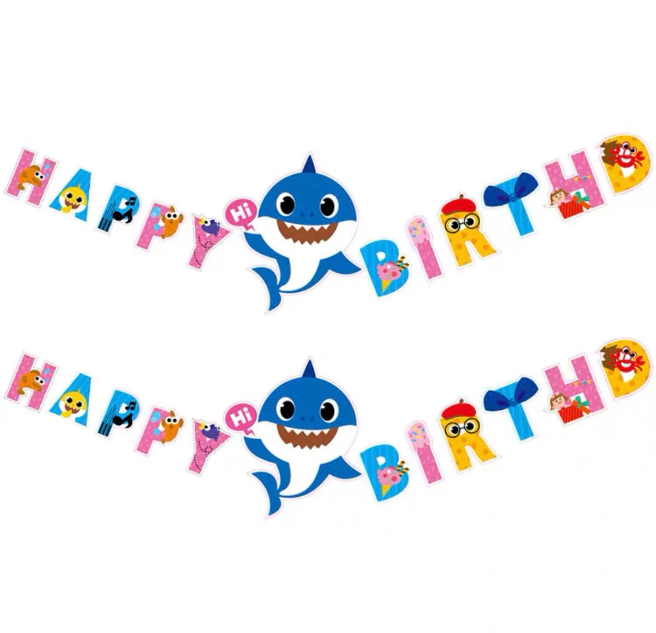 Shark birthday banner