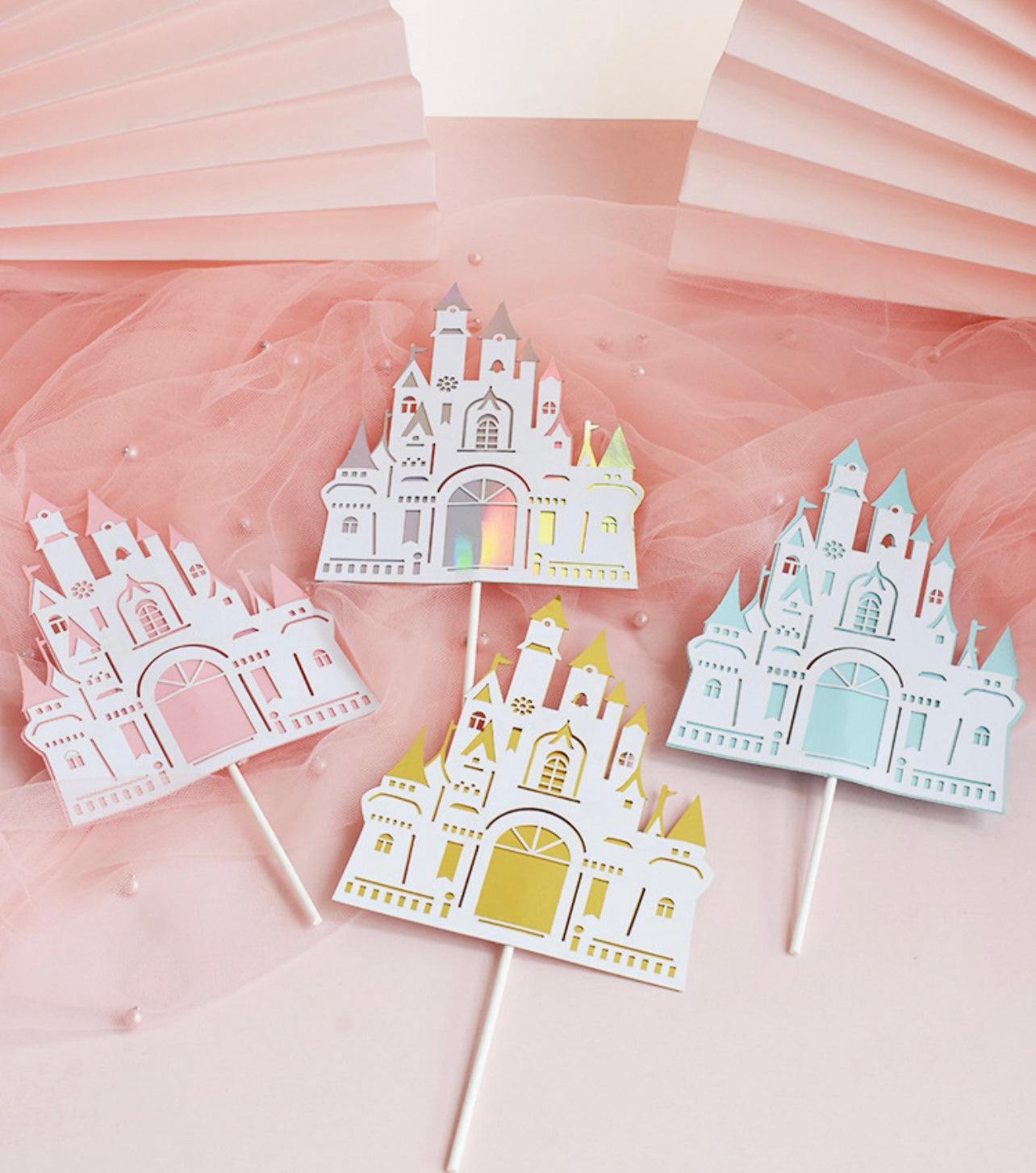 Castle cake topper decoration set