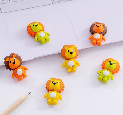 Lion Plastic Eraser | Lion Erasers | Eraser Lion | Milky Panda